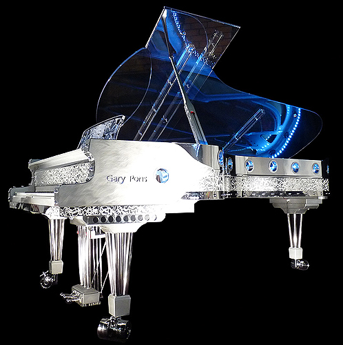 杰瑞庞斯(gary pons)型号 sy278 三角钢琴,使用特殊透明材质,安装有